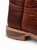 Bota Vaquera para Hombre Punta Cuadrada de Piel Bull Shoulder Color Shedron con Suela de Hule – Hooch Boots H52W5083 - Hooch Boots
