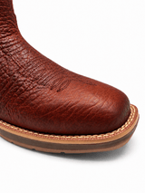 Bota Vaquera para Hombre Punta Cuadrada de Piel Bull Shoulder Color Shedron con Suela de Hule – Hooch Boots H52W5083 - Hooch Boots