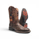Bota Vaquera para Hombre Punta Cuadrada de Piel Genuina Diseño Petatillo con Suela de Hule – Hooch Boots - Hooch