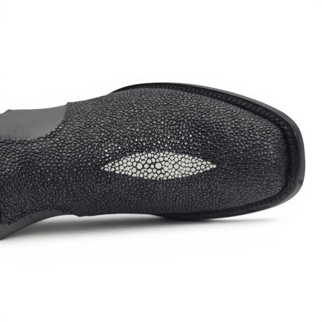 Bota Vaquera para Hombre Punta Dubai de Piel Grabado Mantarraya con Perla Sencilla y Cierre Lateral – Hooch Boots H580594 - Hooch