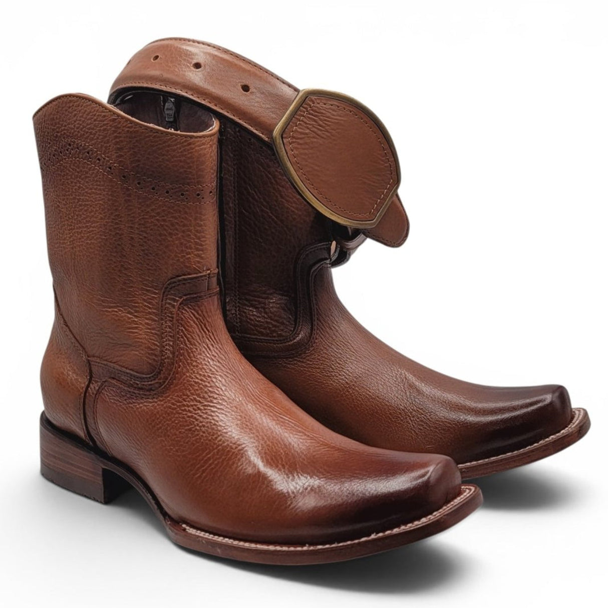 Bota Vaquera para Hombre Punta Dubai de Piel Privo Color Miel – Hooch Boots H52PD5195 - Hooch