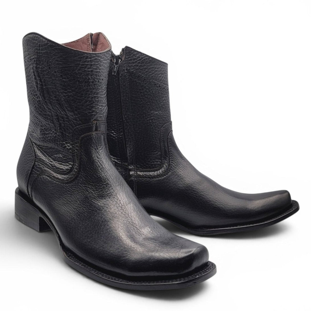 Bota Vaquera para Hombre Punta Dubai de Piel Privo Color Negro – Hooch Boots H52PD0595 - Hooch