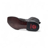 Bota Vaquera para Hombre Punta Dubai Grabado Tipo Python con Cierre Lateral Negra + Cinto Combo Western – Hooch Boots H580563 - Hooch