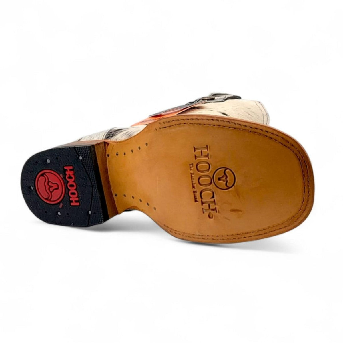 Bota Vaquera para Mujer de Piel con Pelo de Vaca y Punta Cuadrada – Hooch Boots H223304 - Hooch Boots