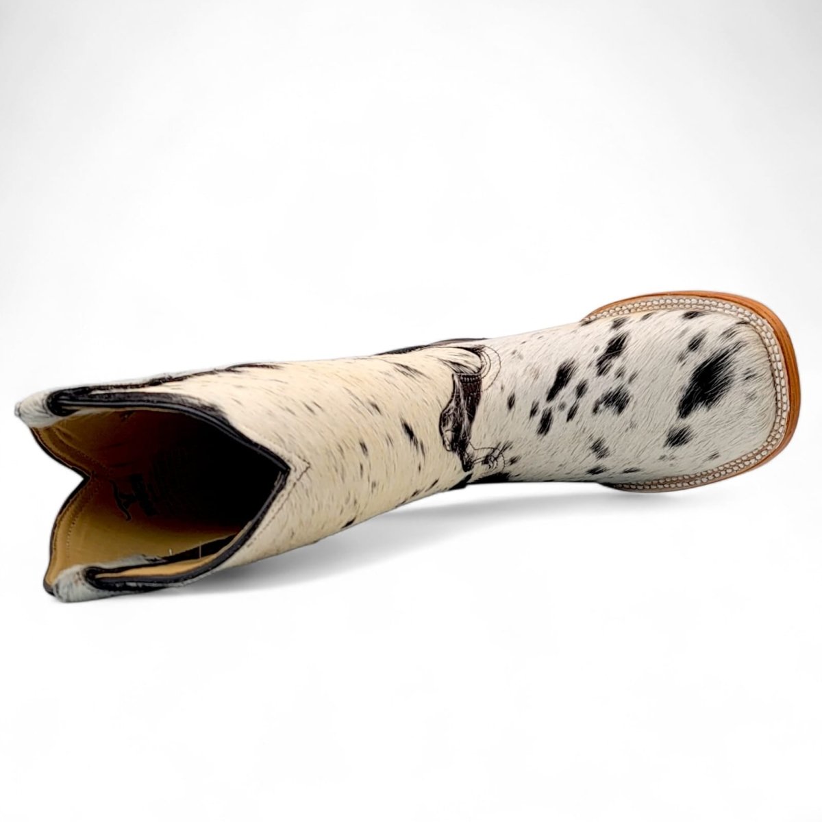 Bota Vaquera para Mujer de Piel con Pelo de Vaca y Punta Cuadrada – Hooch Boots H223304 - Hooch Boots