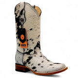 Bota Vaquera para Mujer de Piel con Pelo de Vaca y Punta Cuadrada – Hooch Boots H223304 - Hooch Boots