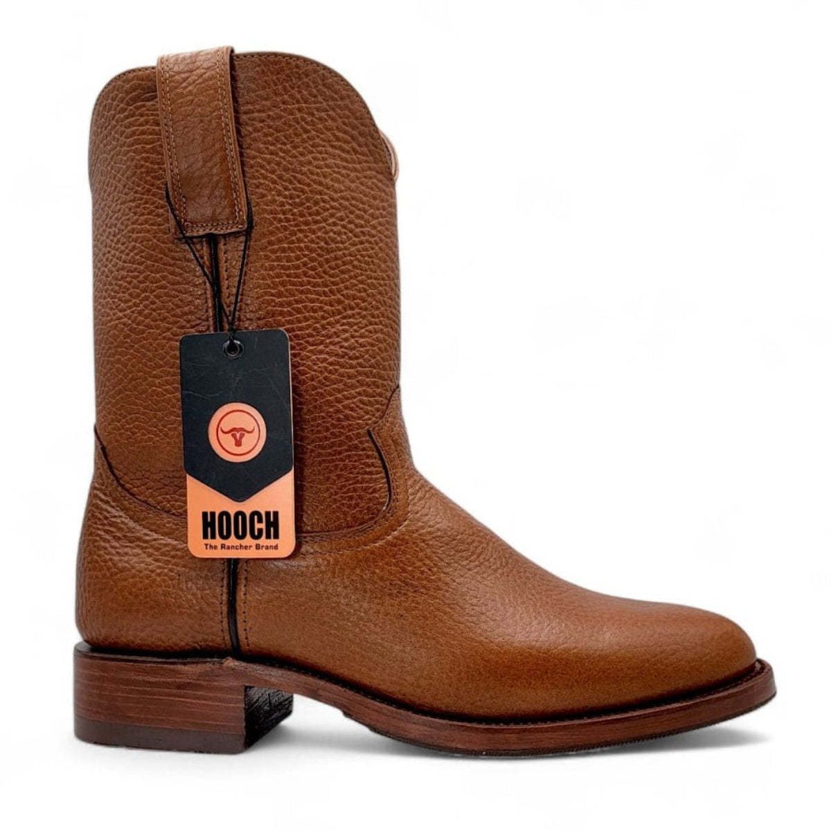 Bota Vaquera Roper para Hombre de Piel Genuina Suave Color Miel con Punta Redonda y Tacon de 1.5” – Hooch Boots H52PR5172 - Hooch