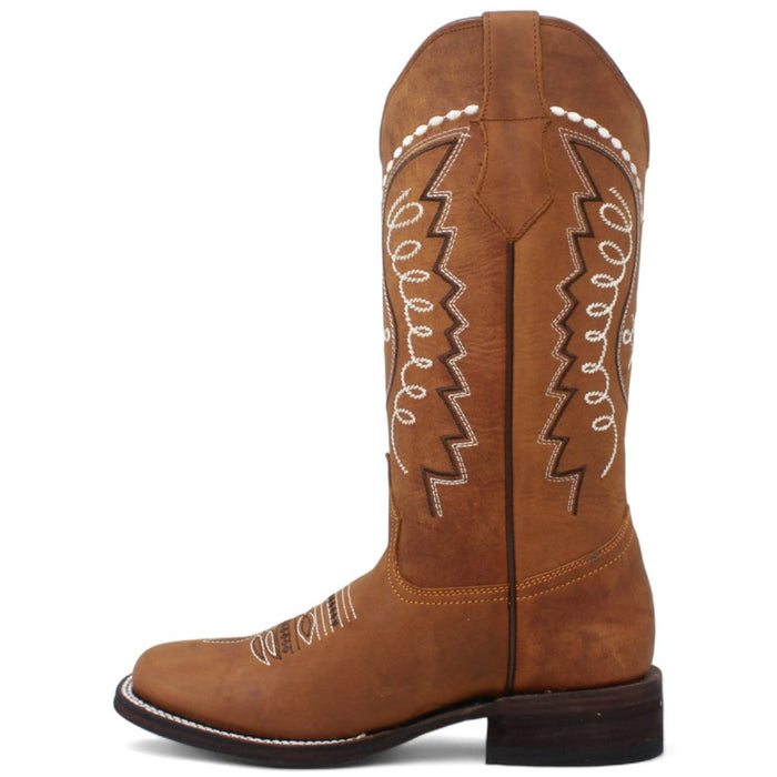 Botas Altas de Cuero Grasso para Mujer en Horma Rodeo Color Miel Q322N6251 - Quincy Boots