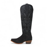 Botas Altas de Cuero Original para Mujer Color Negro Piton Q34T5705 - Quincy Boots