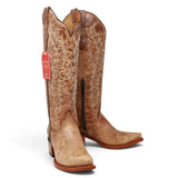 Botas Altas de Cuero Original para Mujer Color Tan Q34T5259 - Quincy Boots