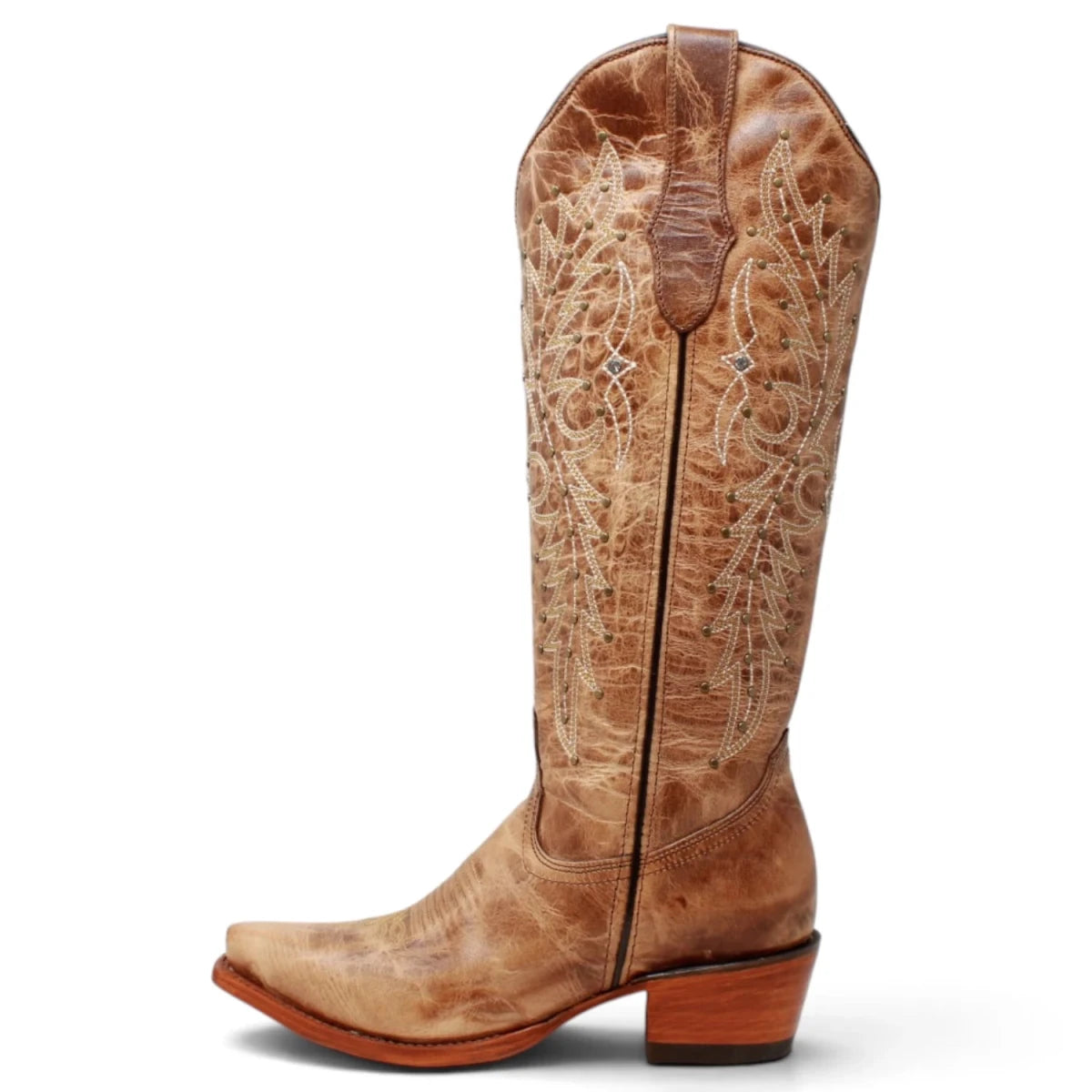 Botas Altas de Cuero Original para Mujer Color Tan Q34T5259 - Quincy Boots