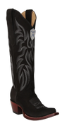 Botas Altas de Piel Gamuza Original Punta Recortada Para Dama Wild West Boots - Negro - Wild West Boots