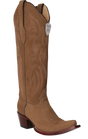 Botas Altas de Piel Gamuza Original Punta Recortada Para Dama Wild West Boots - Taupe - Wild West Boots