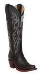 Botas Altas de Piel Grisly Original Punta Recortada Para Dama Wild West Boots - Negro - Wild West Boots