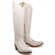 Botas Altas Hueso de Cuero Original con Grabado Piton Q34T5704 - Quincy Boots