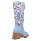 Botas American Dream de Piel Original Punta Redonda Para Dama Color Azul - Dingo - Dan Post Boots