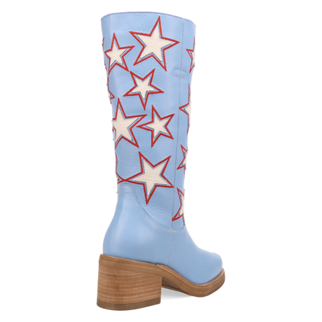 Botas American Dream de Piel Original Punta Redonda Para Dama Color Azul - Dingo - Dan Post Boots