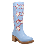 Botas American Dream de Piel Original Punta Redonda Para Dama Color Azul - Dingo - Dan Post Boots