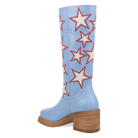 Botas American Dream de Piel Original Punta Redonda Para Dama Color Azul - Dingo - Dan Post Boots