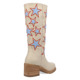 Botas American Dream de Piel Original Punta Redonda Para Dama Color Crema - Dingo - Dan Post Boots