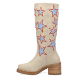 Botas American Dream de Piel Original Punta Redonda Para Dama Color Crema - Dingo - Dan Post Boots