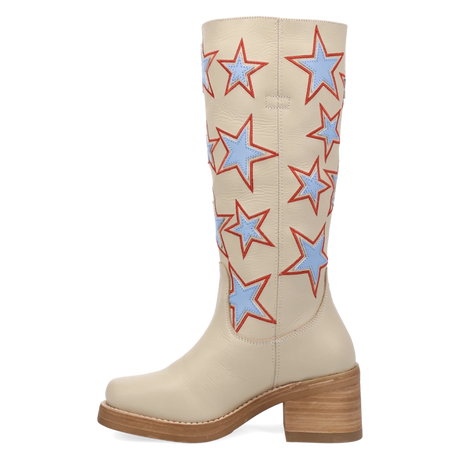 Botas American Dream de Piel Original Punta Redonda Para Dama Color Crema - Dingo - Dan Post Boots