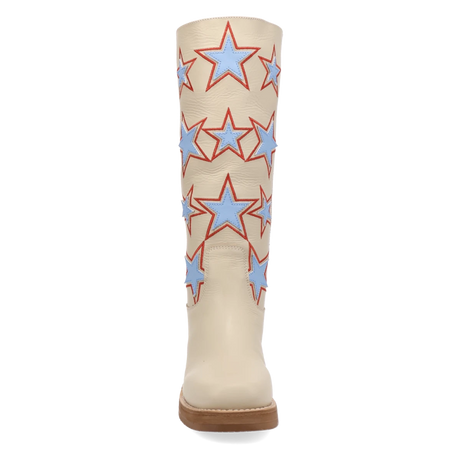 Botas American Dream de Piel Original Punta Redonda Para Dama Color Crema - Dingo - Dan Post Boots