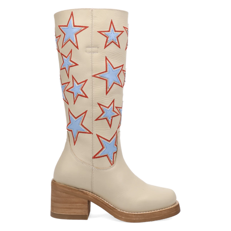 Botas American Dream de Piel Original Punta Redonda Para Dama Color Crema - Dingo - Dan Post Boots