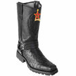 Botas Biker de Avestruz Original Color Negro -  Los Altos Boots - Los Altos Boots