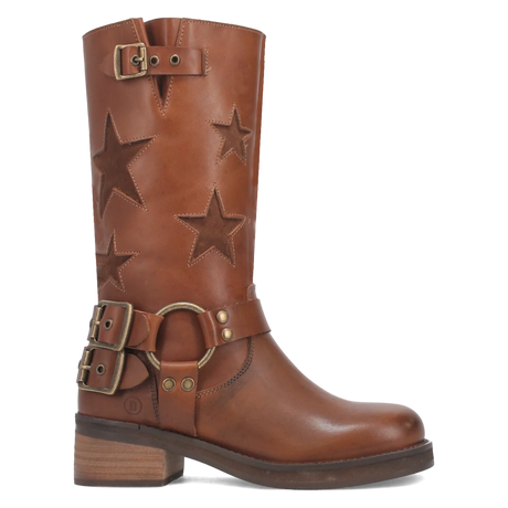 Botas Blacklist de Piel Original Punta Redonda Para Dama Color Cafe - Dingo - Dan Post Boots