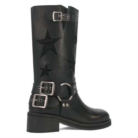 Botas Blacklist de Piel Original Punta Redonda Para Dama Color Negro - Dingo - Dan Post Boots