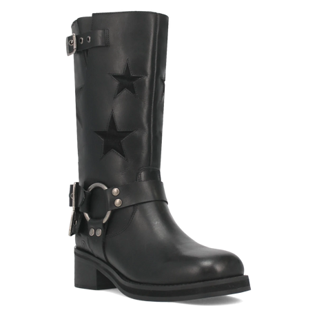 Botas Blacklist de Piel Original Punta Redonda Para Dama Color Negro - Dingo - Dan Post Boots