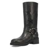 Botas Blacklist de Piel Original Punta Redonda Para Dama Color Negro - Dingo - Dan Post Boots