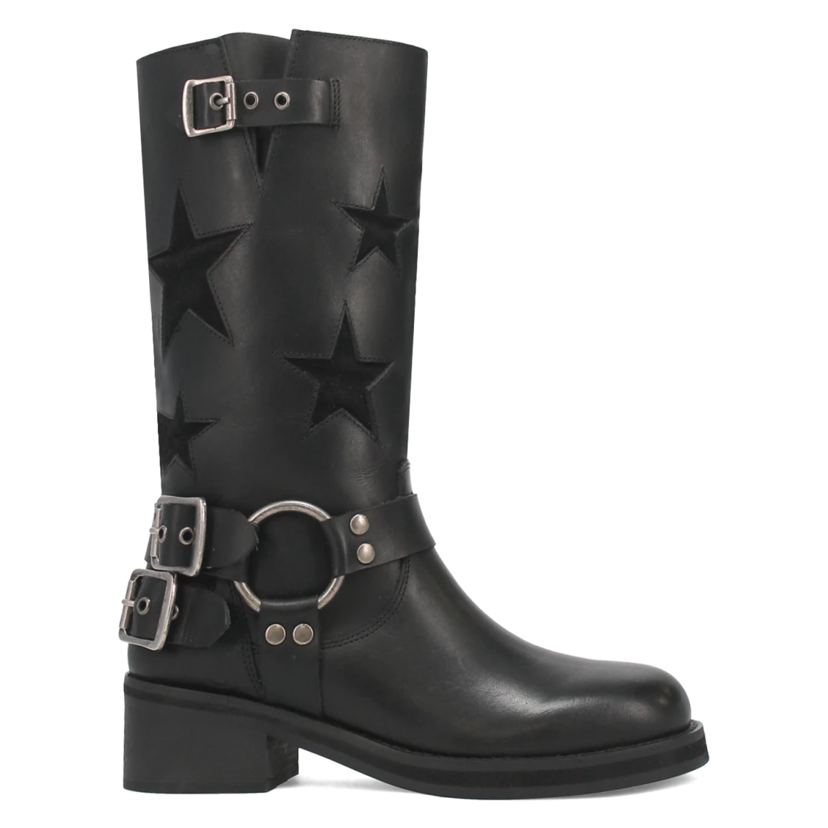 Botas Blacklist de Piel Original Punta Redonda Para Dama Color Negro - Dingo - Dan Post Boots