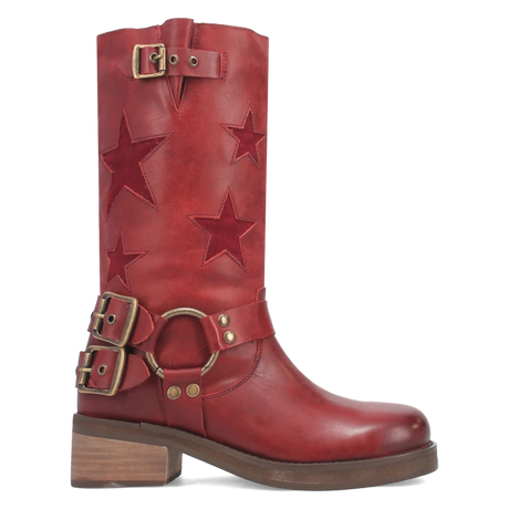 Botas Blacklist de Piel Original Punta Redonda Para Dama Color Vino - Dingo - Dan Post Boots
