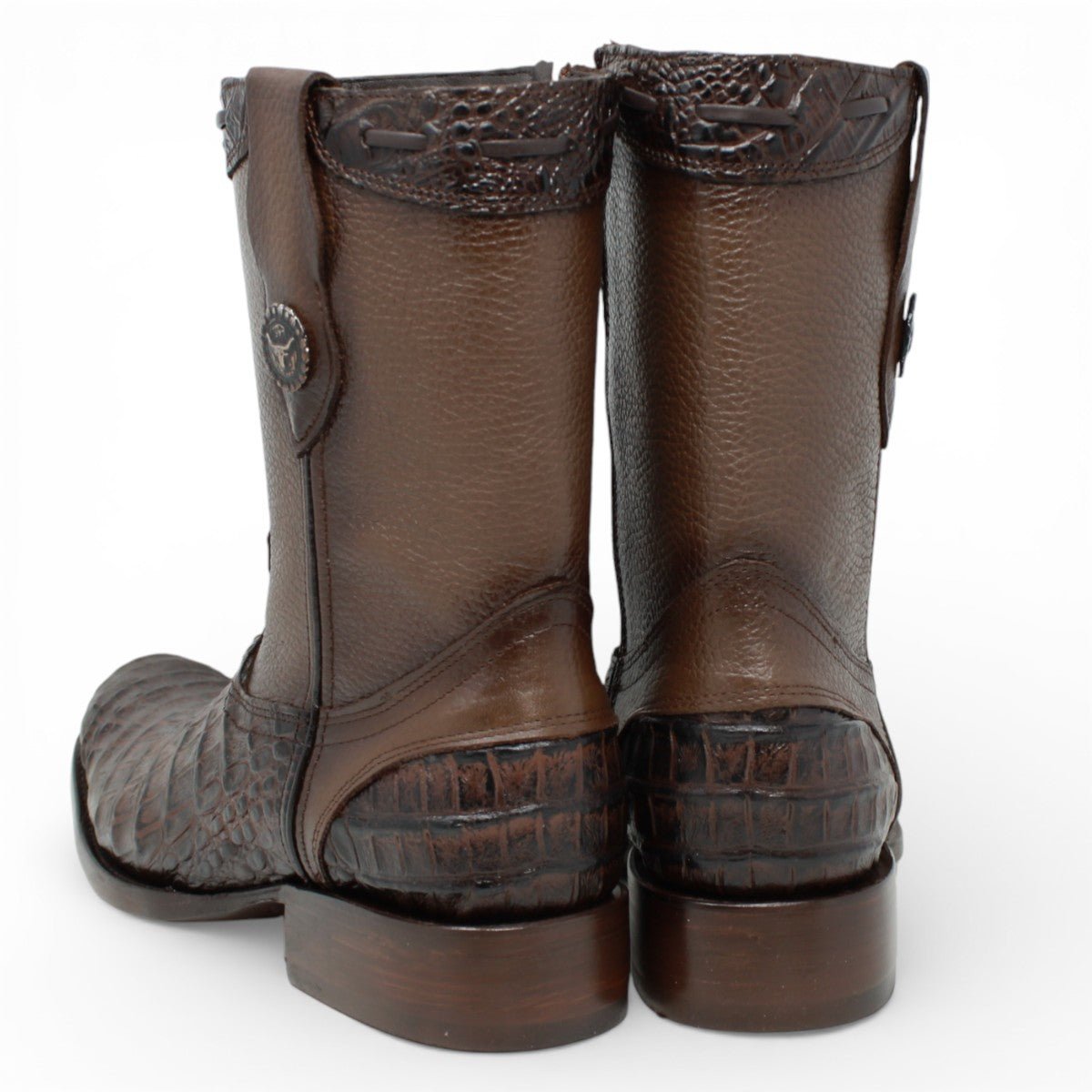 Botas Cafe de Piel Punta Dubai Grabado Caiman Belly - LC265Cafe - La Carreta