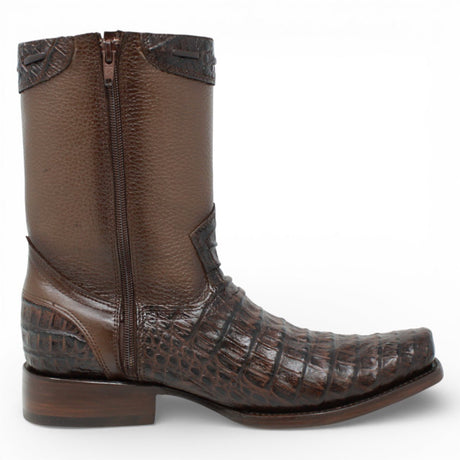 Botas Cafe de Piel Punta Dubai Grabado Caiman Belly - LC265Cafe - La Carreta