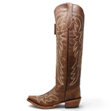 Botas Cherokee para Mujer de Pantorrilla Ancha – Piel Genuina Color Cognac TML205189AF - Tanner Mark Boots