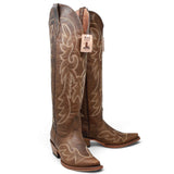 Botas Cherokee para Mujer de Pantorrilla Ancha – Piel Genuina Color Cognac TML205189AF - Tanner Mark Boots