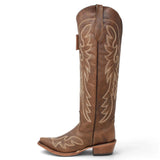 Botas Cherokee para Mujer de Pantorrilla Ancha – Piel Genuina Color Cognac TML205189AF - Tanner Mark Boots