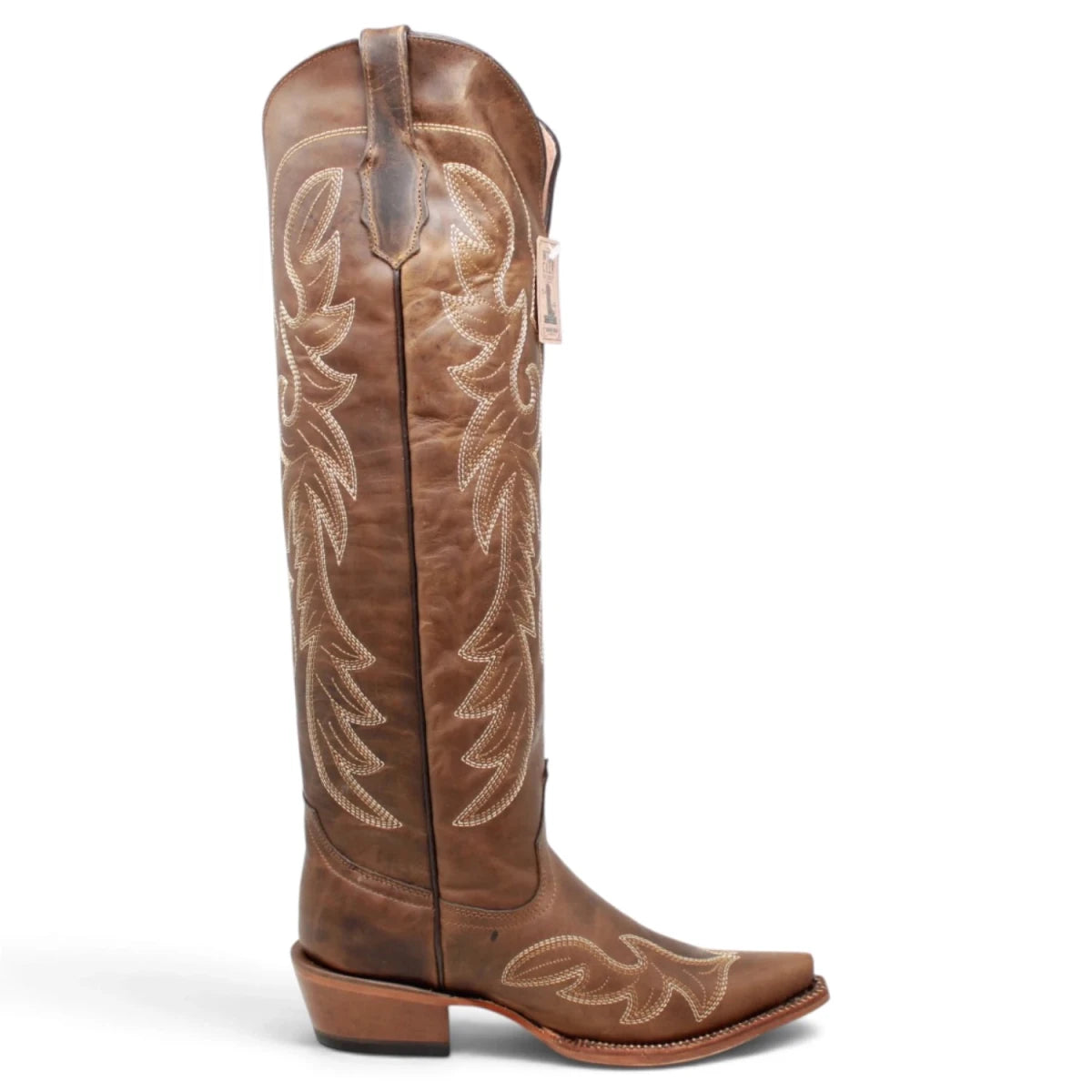 Botas Cherokee para Mujer de Pantorrilla Ancha – Piel Genuina Color Cognac TML205189AF - Tanner Mark Boots