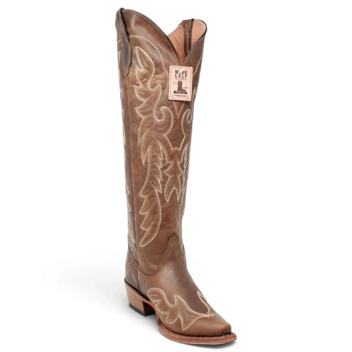 Botas Cherokee para Mujer de Pantorrilla Ancha – Piel Genuina Color Cognac TML205189AF - Tanner Mark Boots