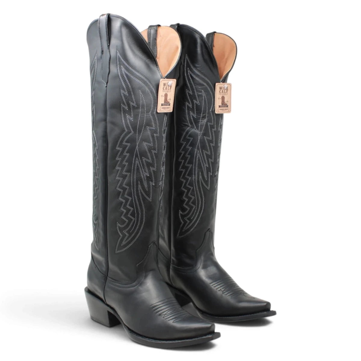 Botas Cherokee para Mujer de Pantorrilla Ancha – Piel Genuina Color Negro TML205311AF - Tanner Mark Boots