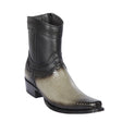 Botas Cortas de Armadillo Teju Original Punta Europea Color Gris Difuminado - Los Altos Boots - Los Altos Boots