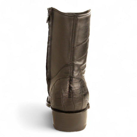 Botas Cortas de Caiman y Piel Original Punta Europea Color Negro - Los Altos Boots - Los Altos Boots