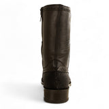 Botas Cortas de Mantarraya Original Perla Sencilla Punta Oval Color Negro - Los Altos Boots - Los Altos Boots
