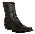 Botas Cortas de Pata de Avestruz y Piel Original Punta Cuadrada Europea Wild West Boots - Negro - Wild West Boots