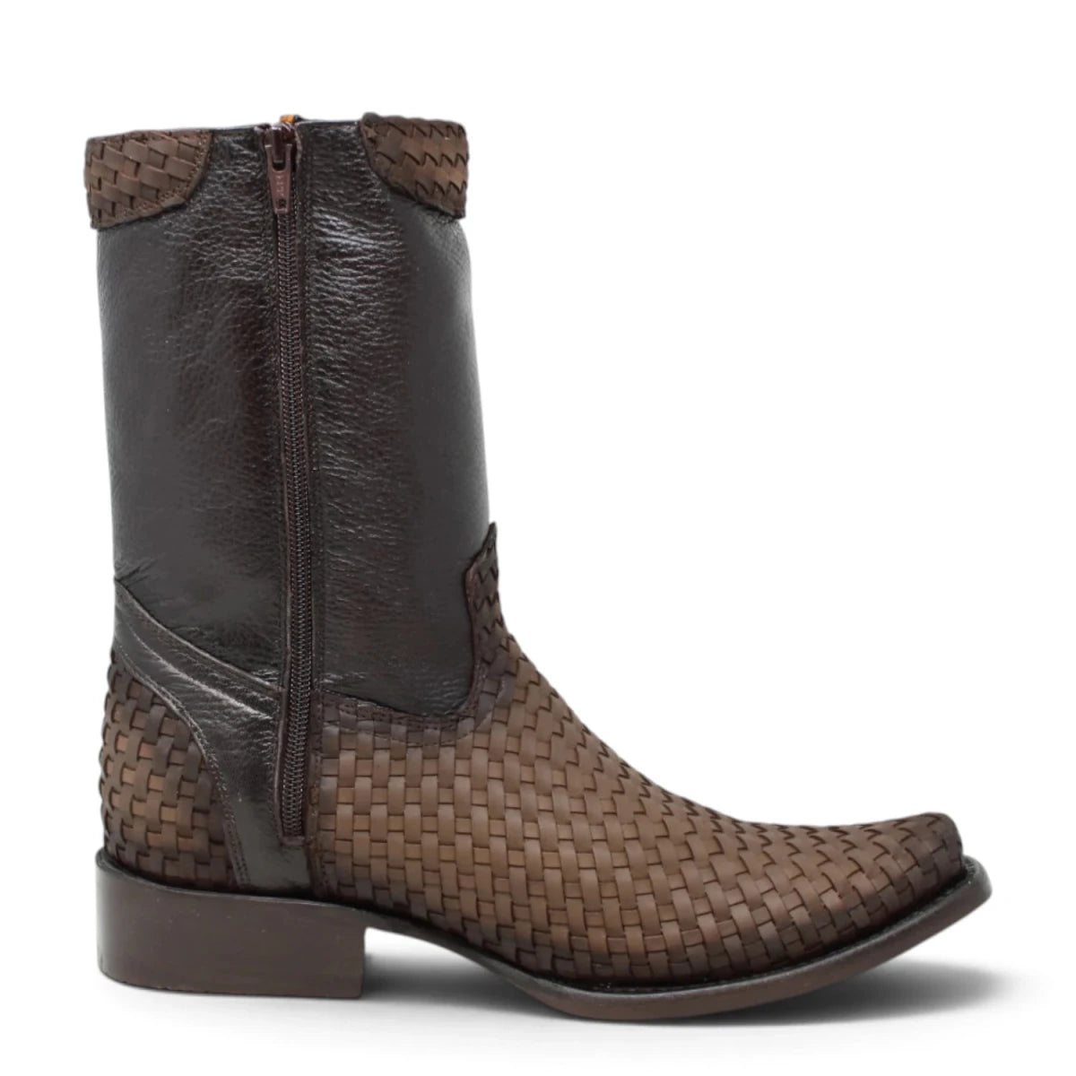 Botas Cortas de Piel Petalillo Punta Dubai Cuadrada Color Tabaco - La Carreta - La Carreta