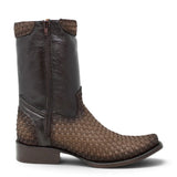 Botas Cortas de Piel Petalillo Punta Dubai Cuadrada Color Tabaco - La Carreta - La Carreta