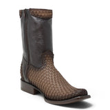 Botas Cortas de Piel Petalillo Punta Dubai Cuadrada Color Tabaco - La Carreta - La Carreta